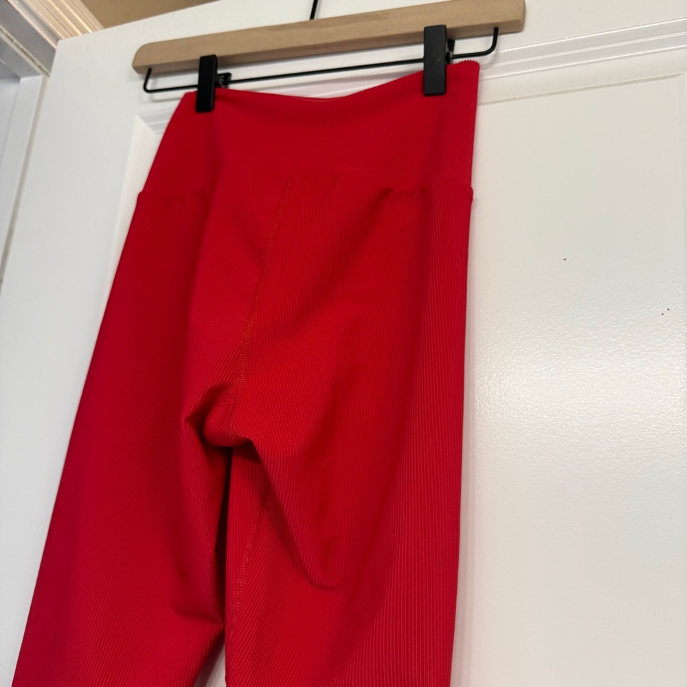 Beach Riot Red Ayla Ribbed Leggings S - Picture 5 of 5